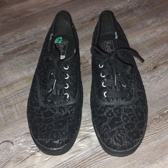 KED Black Sequin Cheetah Shoe Sz 7.5 - Picture 2 of 9